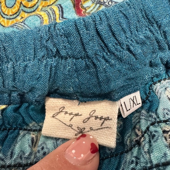 Blue Mandala Boho Smocked Waist Harem Pants Sz L/XL - Picture 10 of 12